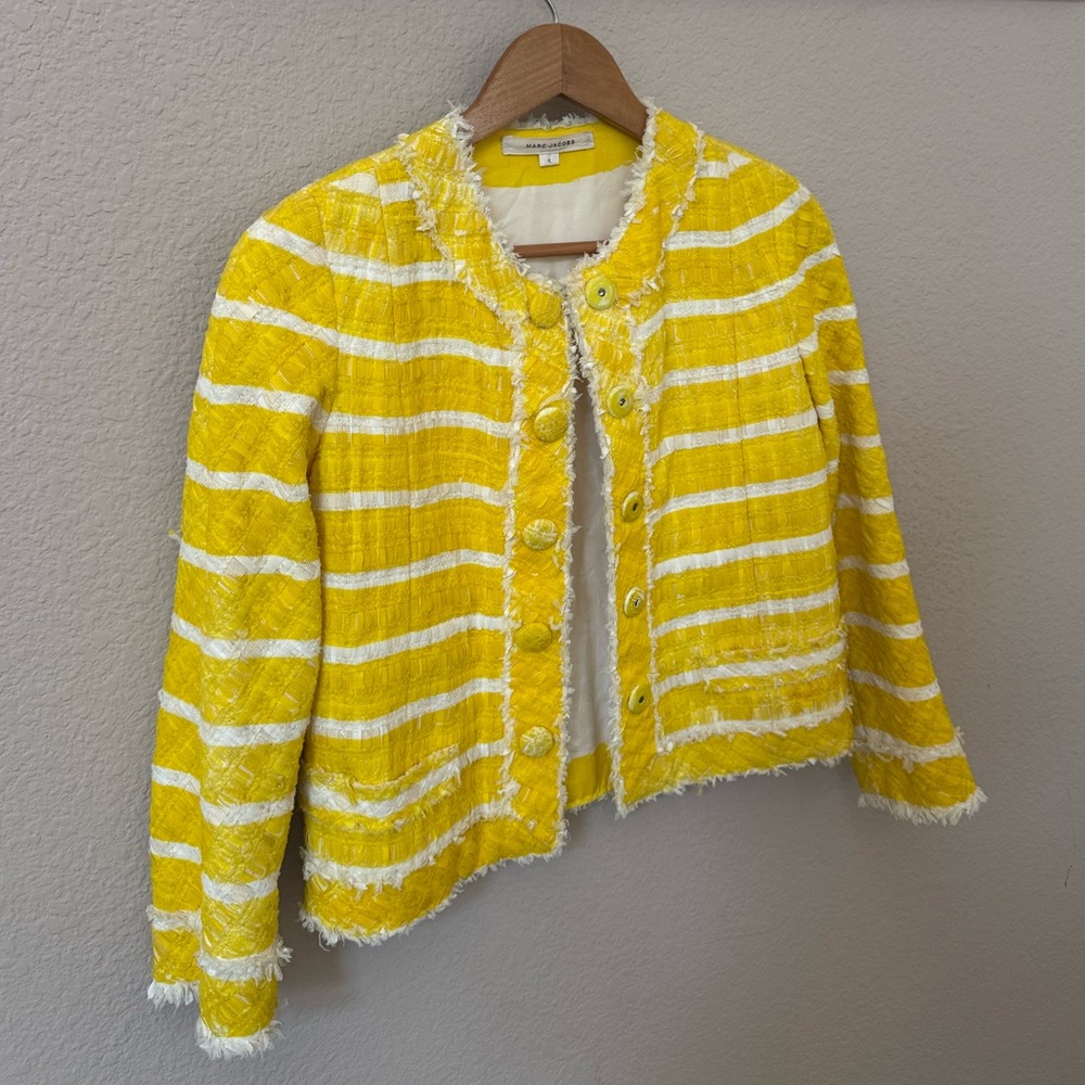 Marc Jacobs Yellow and White Striped Blazer